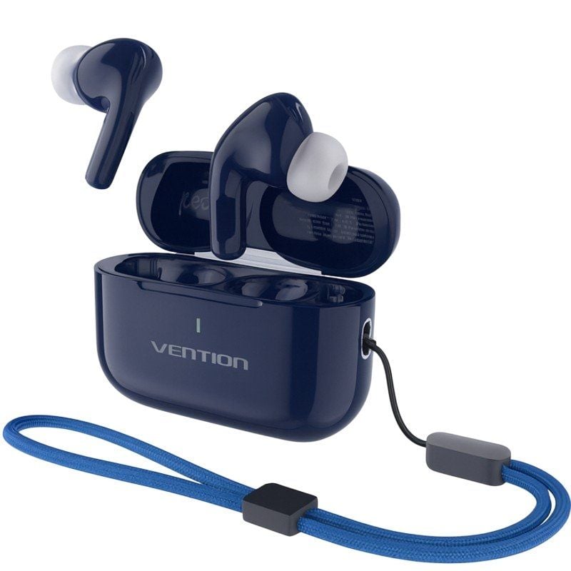 Auriculares Bluetooth Vention Echo Lite E11 Plus con estuche de carga/ Autonomía 30h/ Azules