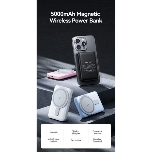 art_ven-bat20fhsl0_2 Powerbank Vention 5000mAh Inalámbrico 20W - Azul