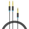 art_ven-cab20batbh_2 Cable Estéreo Vention BATBH - Jack 6.35 Macho a 2x Jack 6.35 Macho - 2m Negro