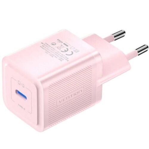 art_ven-carga20fepp0-eu_1 Cargador de Pared GaN Vention 20W USB-C - Rosa - 1 Puerto