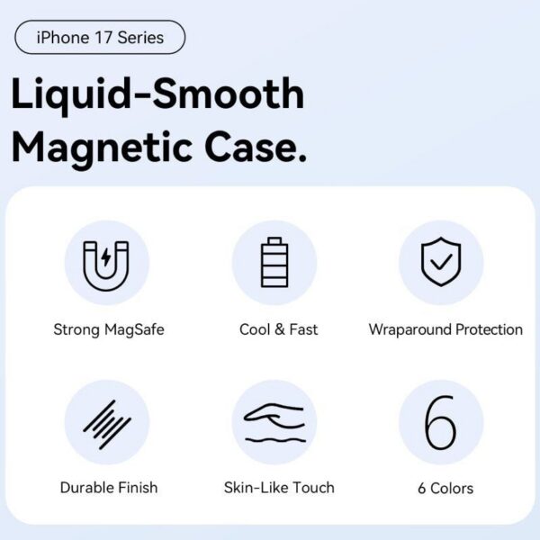 Funda Silicona con Magsafe Vention KVCGCB-10/ Compatible con iPhone 17/ Aguamarina