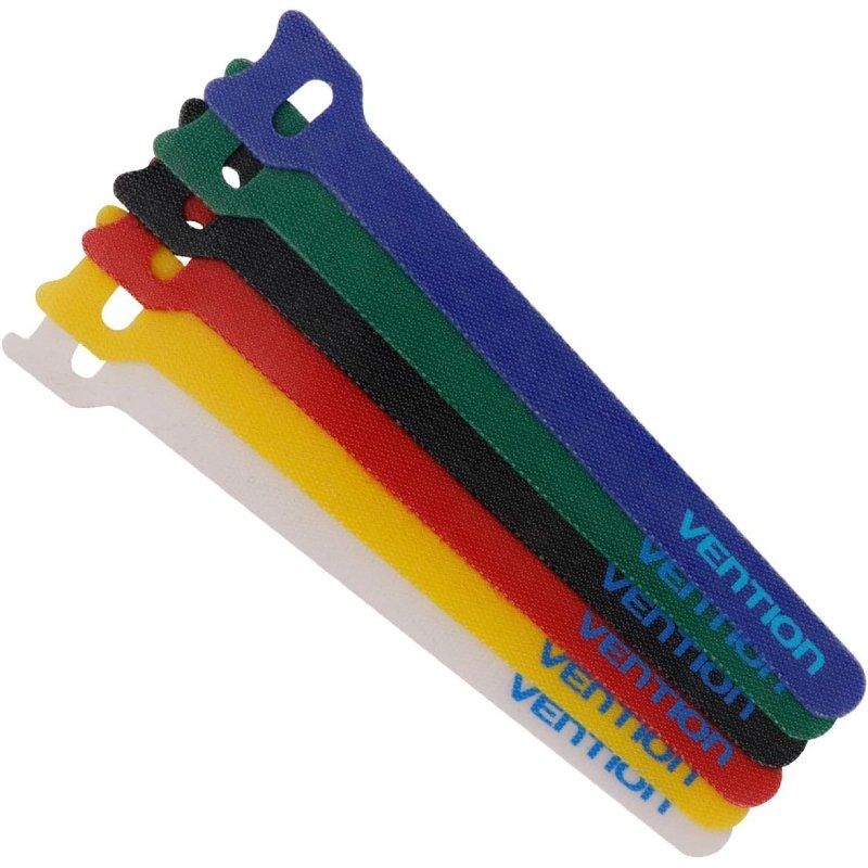 Tiras Organizadoras de Cables Vention - Pack de 6 (15cm) - Velcro Reutilizable