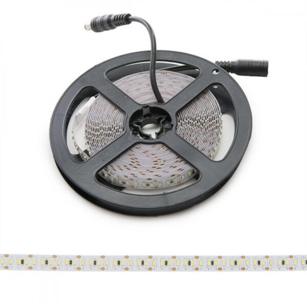 Tira de 204 LEDs/M 60W 5.000Lm CRI85 6000ºK SMD3014 12VDC IP20 x5M 40.000H [CA-3014-204-12W-IP20-CW]-Blanco Frío