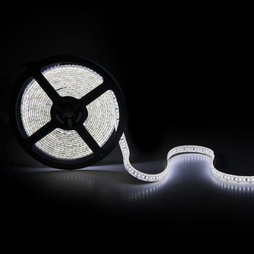 Tira de 204 LEDs/M 60W 5.000Lm CRI85 6000ºK SMD3014 12VDC IP65 x5M 40.000H [CA-3014-204-12W-IP65-CW]-Blanco Frío