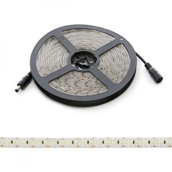 Tira de 204 LEDs/M 60W 5.000Lm CRI85 6000ºK SMD3014 12VDC IP65 x5M 40.000H [CA-3014-204-12W-IP65-CW]-Blanco Frío
