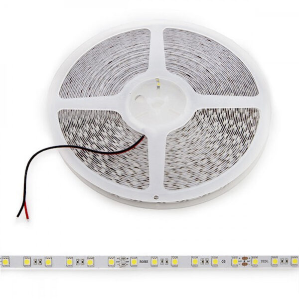 Tira de 60 LEDs/M 14.4W 20.400Lm CRI85 6000ºK SMD5050 24VDC IP20 x20M 40.000H [CA-5050-60-14,4W-20M-CW]-Blanco Frío