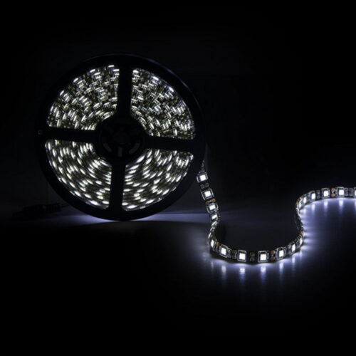 Tira de 300 LEDs 72W 4.200Lm CRI85 6000ºK SMD5050 12VDC IP65 Pcb Negro x5M 40.000H [CA-5050-300-IP65-B-CW]-Blanco Frío