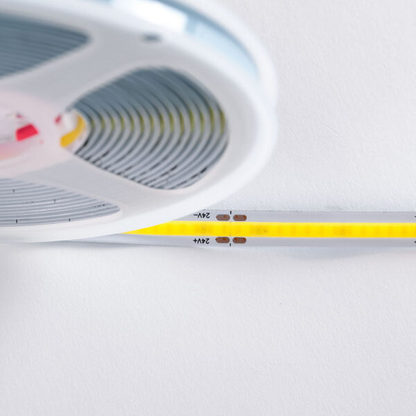 Tira de 320 LEDs/M 50W 5.000Lm CRI90 6000ºK COB 24VDC IP20 8mm Ancho x5M 40.000H [CA-COB-320-24DC-CW]-Blanco Frío