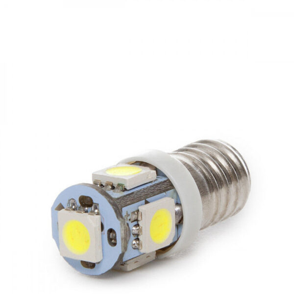 Bombilla LED E10 1W 90Lm 6000ºK 12VDC LEDs 40.000H [CA-E10-5MD5050-CW]