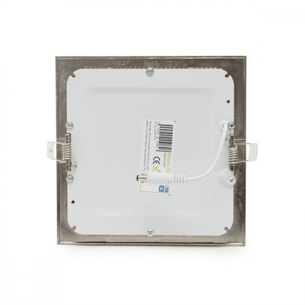 Placa LED 12W 1200Lm 6000ºK Cuadrada Niquel Satinado 50.000H [GL-CL-S12N-CW]