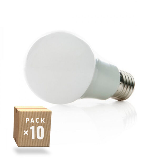 Pack 10 Lámparas LEDs Esférica Aluminio/PC E27 7W 630Lm 40.000H