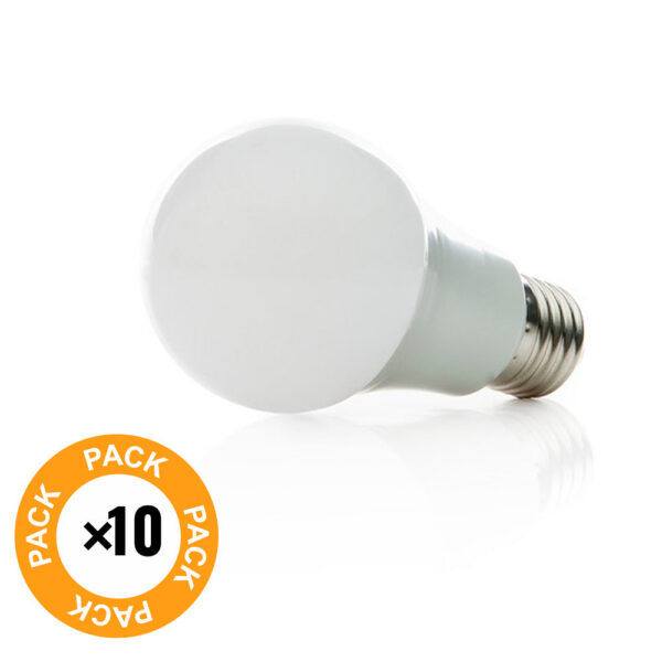 Pack 10 Lámparas LEDs Esférica Aluminio/PC E27 7W 630Lm 40.000H