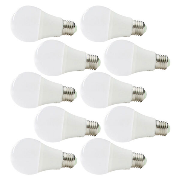 Pack 10 Lámparas LEDs Esférica Aluminio/PC E27 9W 810Lm 40.000H