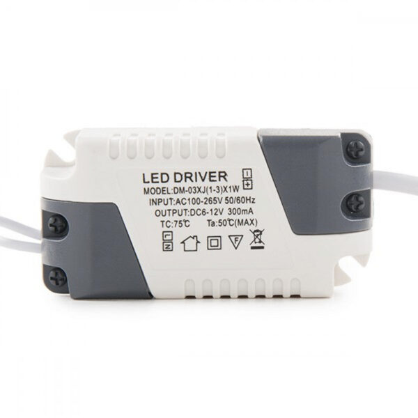 Placa LED 3W 300Lm 6000ºK Cuadrada 40.000H [GR-RDP02-3W-CW]