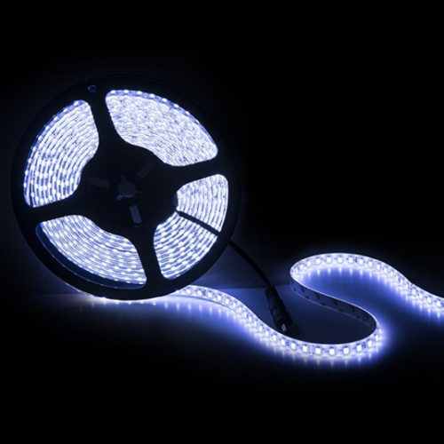 Tira de 600 LEDs 60W 5.500Lm CRI85 6000ºK SMD2835 24VDC x5M 40.000H [GR-RDT2835-120-24-CW]-Blanco Frío