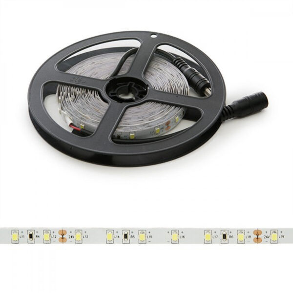Tira de 300 LEDs 40W 4.000Lm CRI85 6000ºK SMD2835 24VDC IP20 x5M 40.000H [GR-RDT2835-60-24-CW]-Blanco Frío