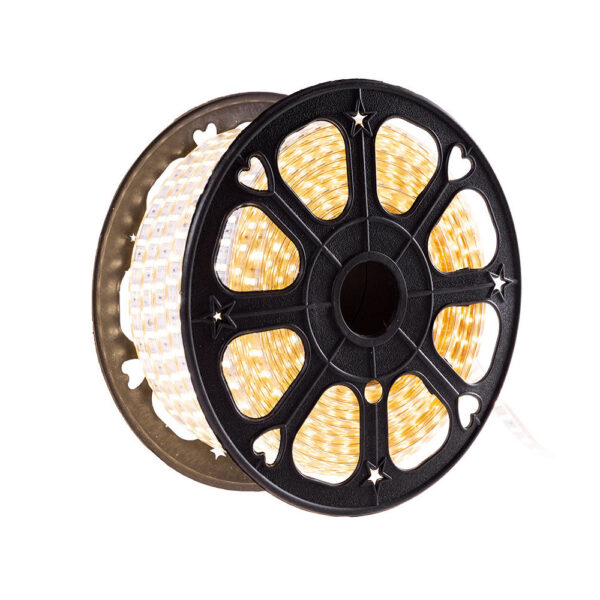 Tira de 120 LEDs/M 500W 1.000Lm 6000ºK SMD5050 220VAC IP65 x50M 40.000H  [HO-220-120-50M-CW]