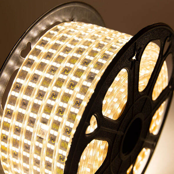 Tira de 120 LEDs/M 500W 1.000Lm 6000ºK SMD5050 220VAC IP65 x50M 40.000H  [HO-220-120-50M-CW]