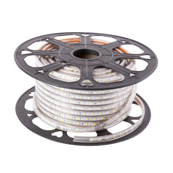 Tira de 60 LEDs/M 500W 42.000Lm 6000ºK SMD5050 220VAC IP65 x50M 40.000H  [HO-220-60-50M-CW]