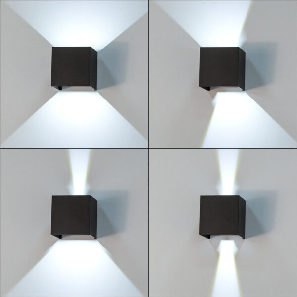 Aplique LED Exterior 2x5W 100Lm/W IP65 Negro 4000K [HO-APL06-IP65-B-W]