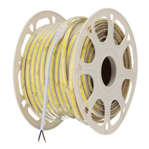 ho_cob220_10w_ww_0-3 Tira de Leds COB Autorectificada 220VAC 10W/m IP65 - 50 Metros Cinta 3M Blanco Cálido 3000K
