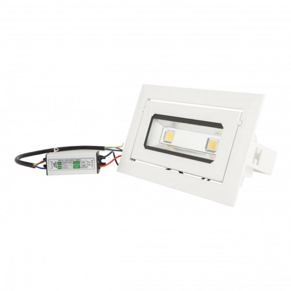 Foco Downlight LED 20W 1.800Lm 6000ºK Rectangular Basculante 40.000H [HO-DRECTBAS-20W-CW]