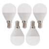 Pack 5 Bombillas LED E14 5W 500Lm 6000ºK 40.000H [HO-P45-E14-5W-RC-CW-PK5-AP]