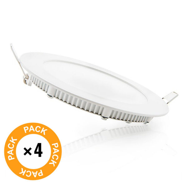 Pack 4 Placas LED 9W 900Lm 6000ºK 40.000H [HO-PLCIR9W-CW-4PK-AP]