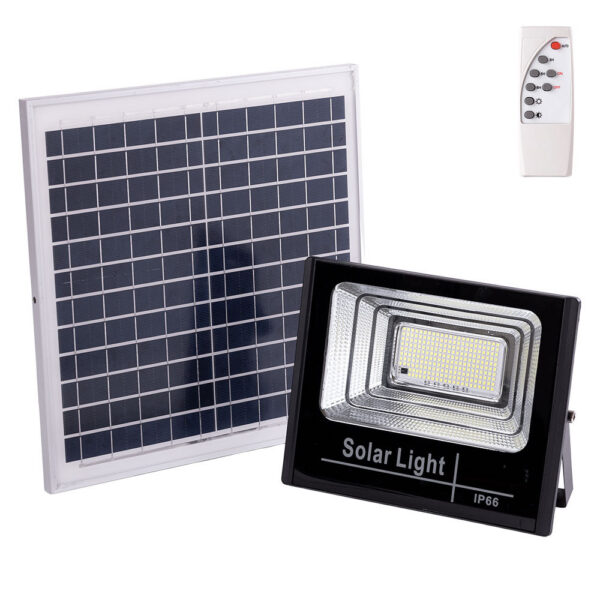 Proyector LED Solar 120W 6500K Panel: 6V/15W Batería: 3,2V/8000MaH Control Remoto [HO-SOLARFL-120W-01]