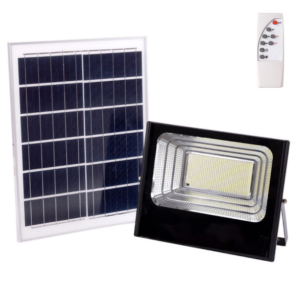 Proyector LED Solar 200W 6500K Panel: 6V/20W Batería: 3,2V/15000MaH Control Remoto [HO-SOLARFL-200W-01]