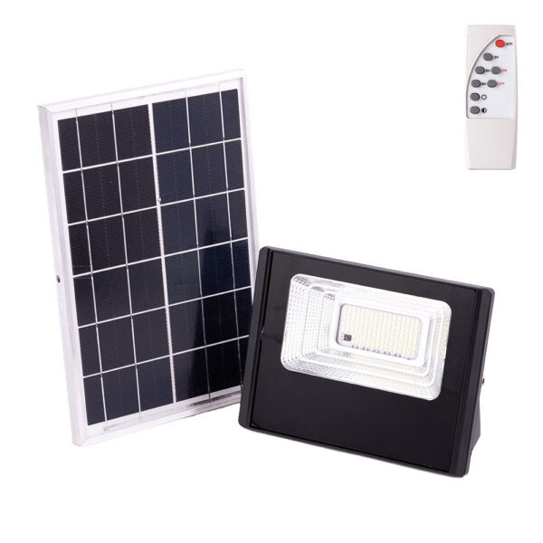 Proyector LED Solar 30W 6500K Panel: 6V/6W Batería: 3,2V/3000MaH Control Remoto [HO-SOLARFL-30W-01]