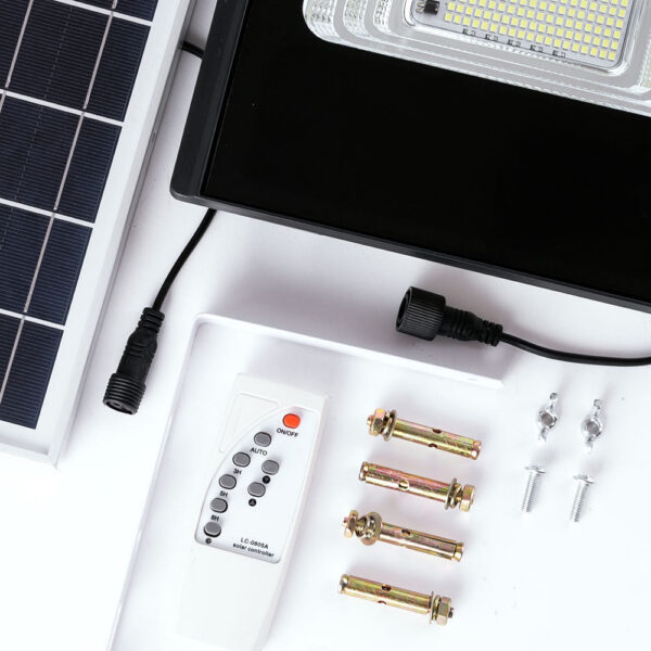 Proyector LED Solar 45W 6500K Panel: 6V/6W Batería: 3,2V/3000MaH Control Remoto [HO-SOLARFL-45W-01]