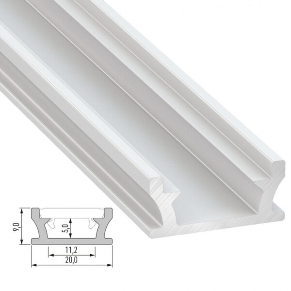 Perfíl Aluminio Tipo TERRA 2,02M - Anodizado Plata