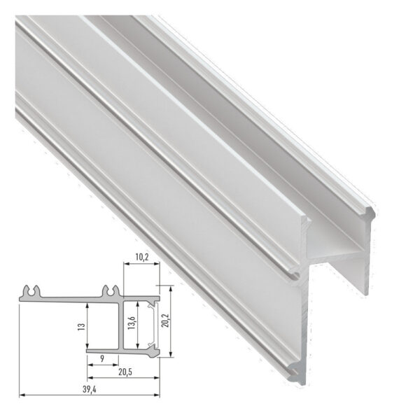 Perfíl Aluminio  APA12 2,02M - Anodizado Plata