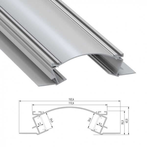 Perfíl Aluminio  VEDA 2,02M - Anodizado Plata
