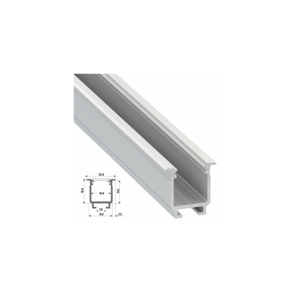 Perfíl Aluminio Tipo W 2,02M - Bruto