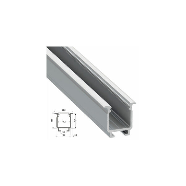 Perfíl Aluminio Tipo W 2,02M - Bruto