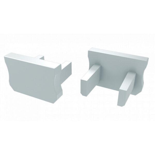 Tapón Final Perfíl Tipo X - Plástico Blanco-Con Agujero