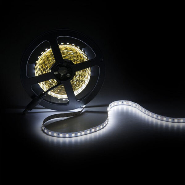 Tira de 600 LEDs 48W 2.400Lm CRI85 6000ºK SMD3528 12VDC x5M 40.000H [PL219005W]-Blanco