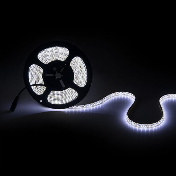 Tira de 600 LEDs 48W 2.400Lm CRI85 6000ºK SMD3528 12VDC IP65 x5M 40.000H [PL219006W]-Blanco