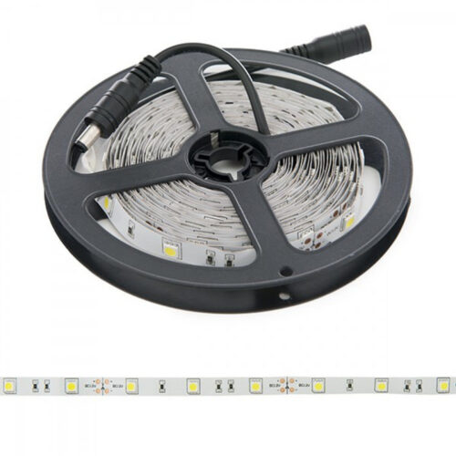 Tira de 150 LEDs 36W 2.100Lm CRI85 6000ºK SMD5050 12VDC x5M 40.000H [PL219007W]-Blanco Frío