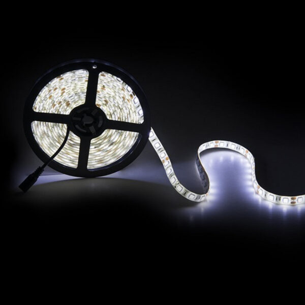 Tira de 300 LEDs 72W 4.200Lm CRI85 6000ºK SMD5050 12VDC IP65 x5M 40.000H [PL219010W]-Blanco