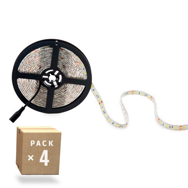 Pack 4 Tiras LED 72W 4200Lm 6000ºK 300 X SMD5050 12VDC IP65 x5M 40.000H [PL219010W-PK4-AP]