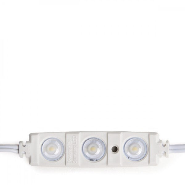 Módulo 1.3W 130Lm 6000ºK 3 LEDs PRO 5630 Inyectado IP67 Óptica 50.000H [RA-BL-5630W03-LENS-R-CW]