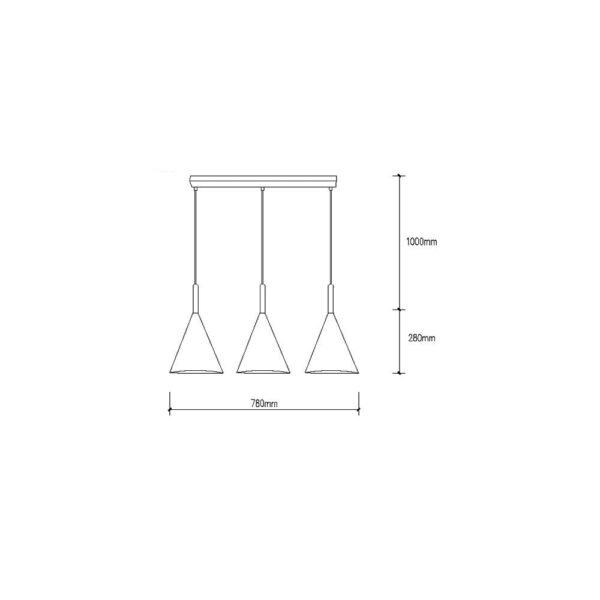 Lámpara Colgante "Madeleine"  [SKD-P130-3-W]