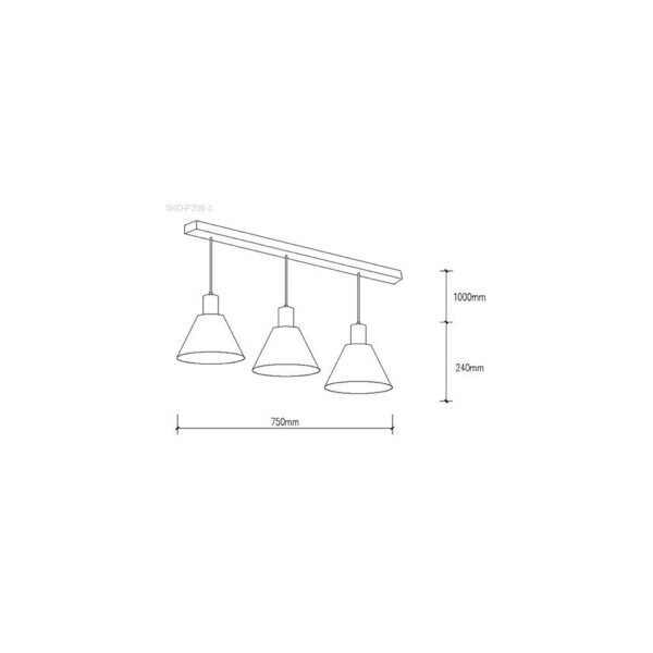 Lámpara Colgante "Heidi"  [SKD-P208-3-W]