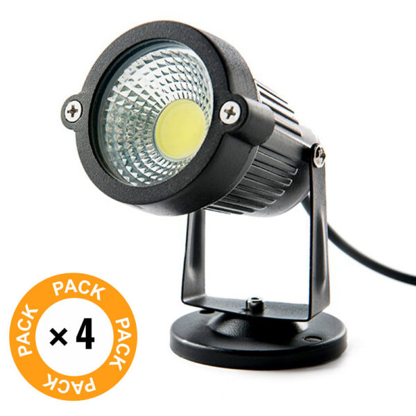 Pack 4 Focos LED Jardín 5W 450Lm 6000ºK 40.000H [SL-SL-C12-5W-CW-PK4-AP]