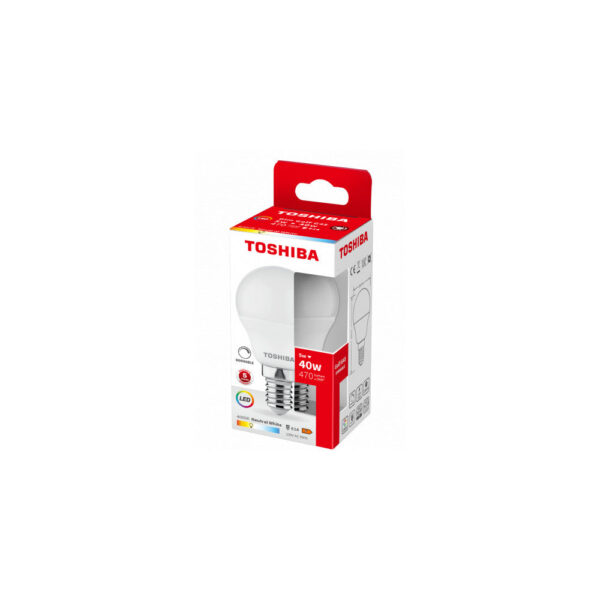 Bombilla LED TOSHIBA  E14 G45 4.7W 470Lm Blanco Cálido [TO-DELS-GF4400514DE51]