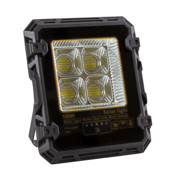 Proyector 100W con Panel Solar Control Remoto IP65 [1916-FLSOL-100W-CW]