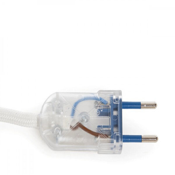 Pendel E27 Cable 5000Mm Blanco 3 X 0,75 Portalámparas Interruptor Rotativo Cobre - Jaula - Enchufe [AM-AT536]